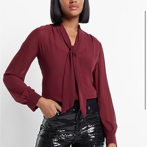 Sheer long sleeved tie neck portofino shirt